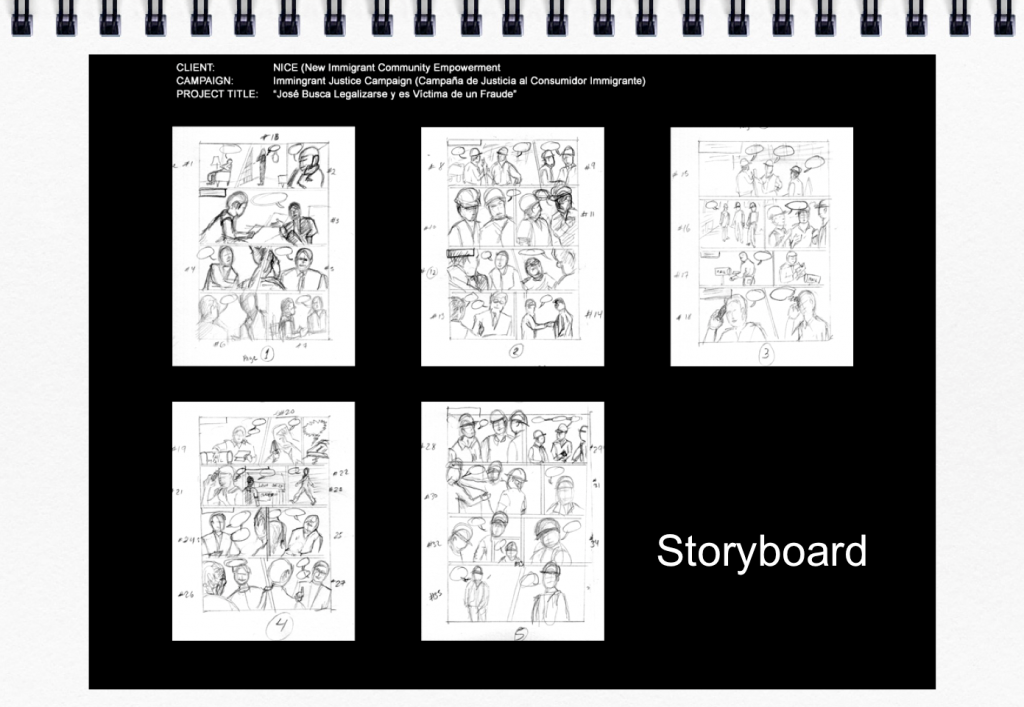 Jose Busca Legalizarse - NICE- Graphic Novel Storyboarding