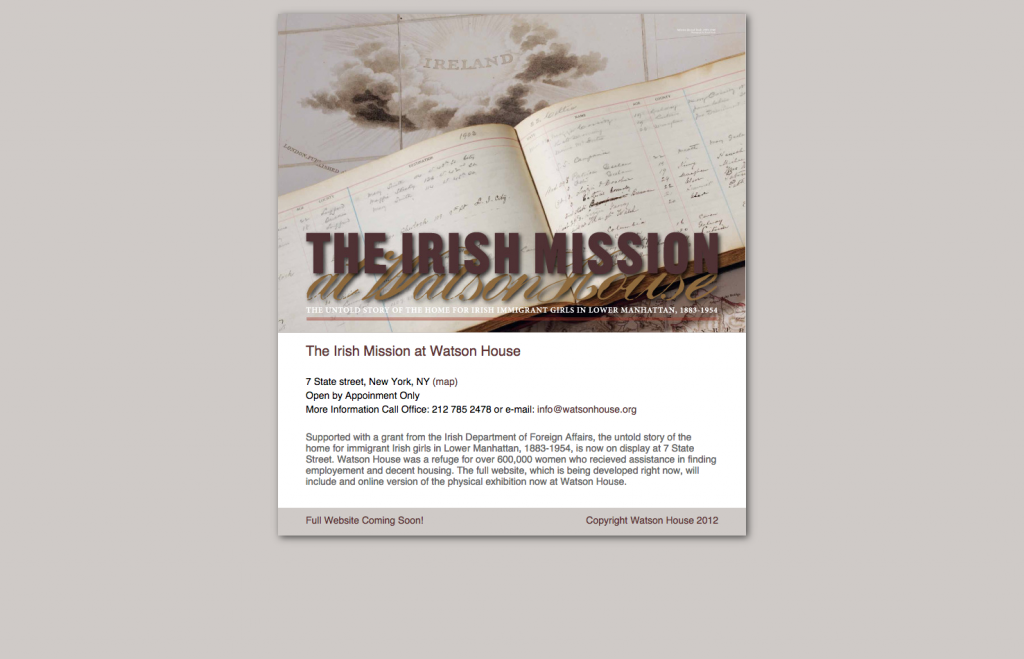 The Irish Mission at Watson House