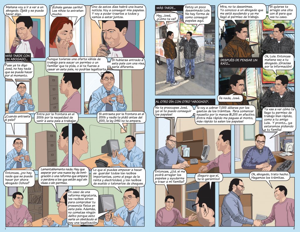 Jose Busca Legalizarse - NICE - Graphic Novel Spread